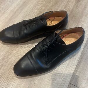 Christian Louboutin Black Leather Oxford Dress Shoes